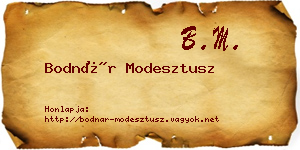 Bodnár Modesztusz névjegykártya